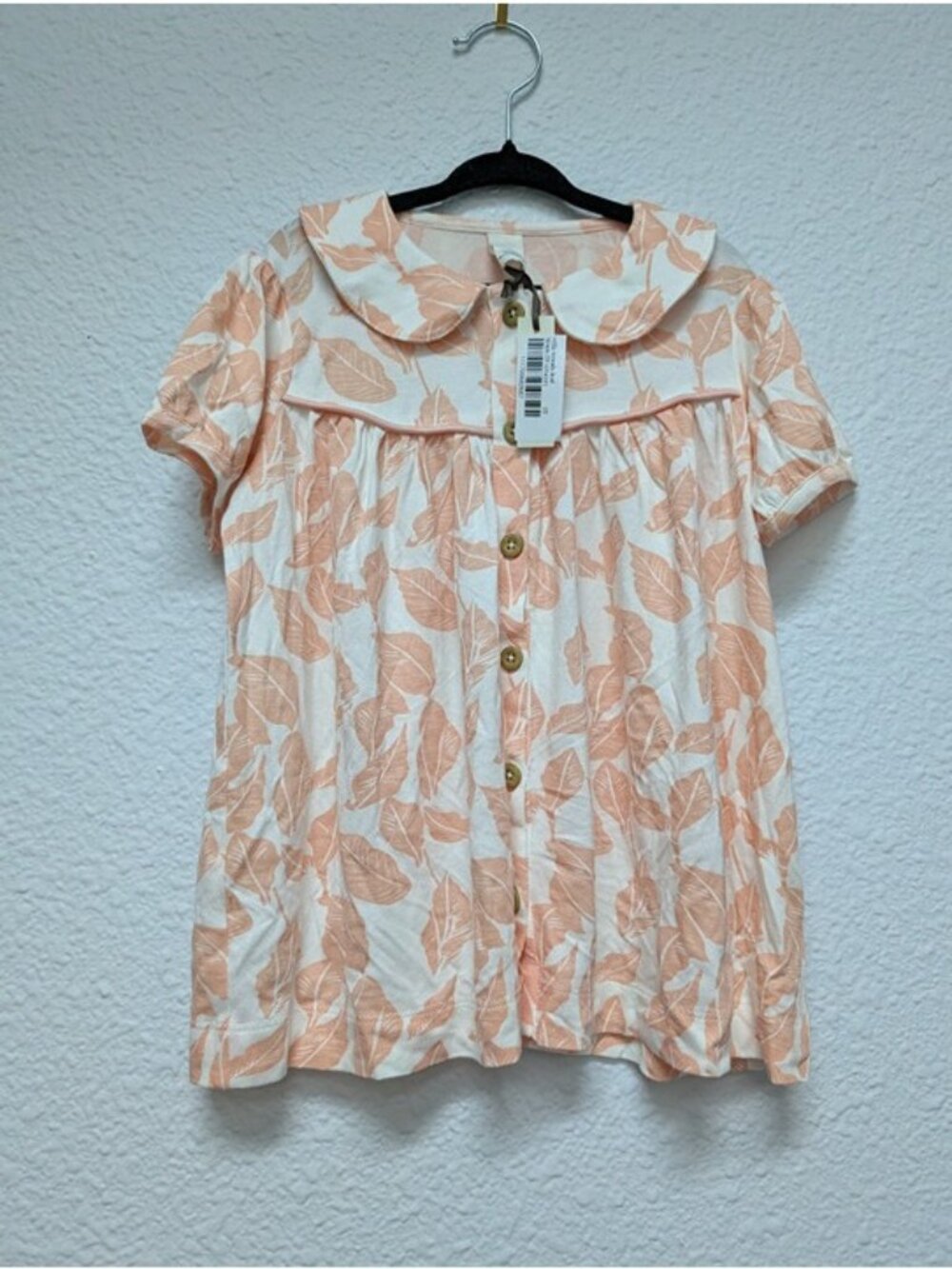 Kate Quinn Modal The Woods Villa Pink Woods Leaf Cowgirl Top 5Y Floral Leaves